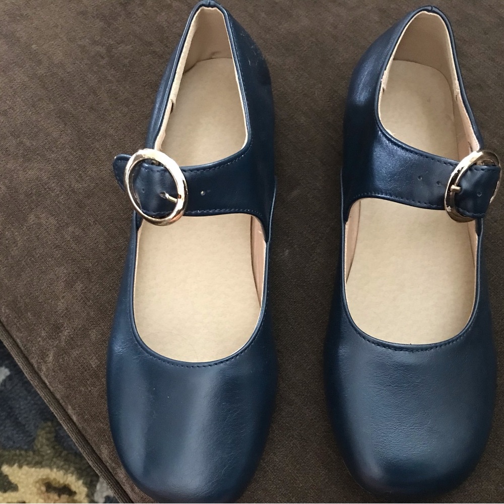 Brand new navy buckle shoes (these are more like 6.5 size)